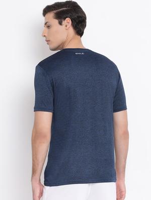 navy blue solid casual t-shirt - 17544242 - Standard Image - 3
