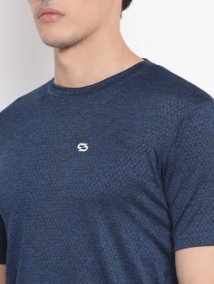 navy blue solid casual t-shirt - 17544242 - Standard Image - 5