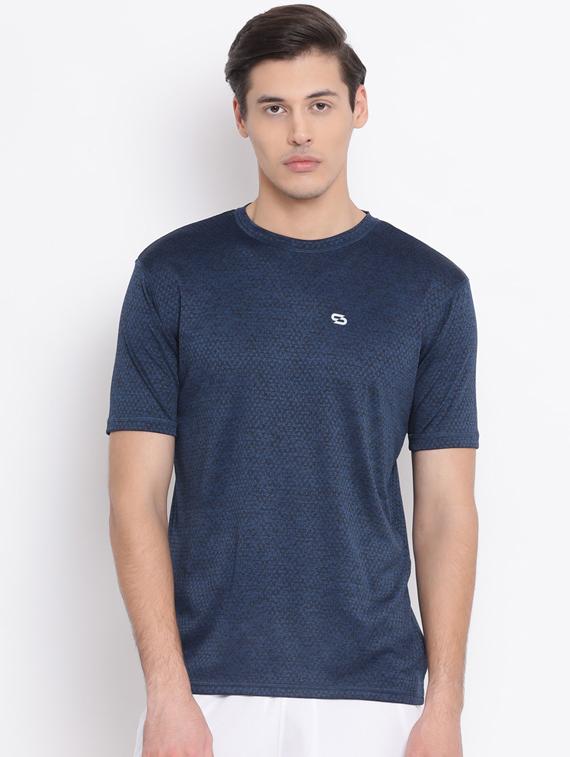 navy blue solid casual t-shirt - 17544242 - Zoom Image - 1