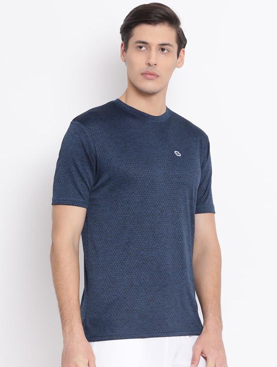 navy blue solid casual t-shirt - 17544242 - Zoom Image - 2
