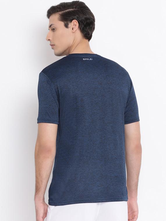 navy blue solid casual t-shirt - 17544242 - Zoom Image - 3