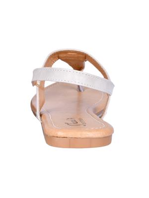 white faux leather tstrap sandals - 17544251 - Standard Image - 2