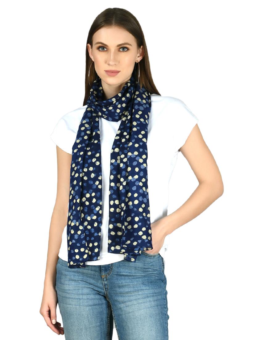 blue viscose stole - 17544390 - Zoom Image - 2