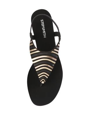 black synthetic back strap sandals - 17544441 - Standard Image - 4