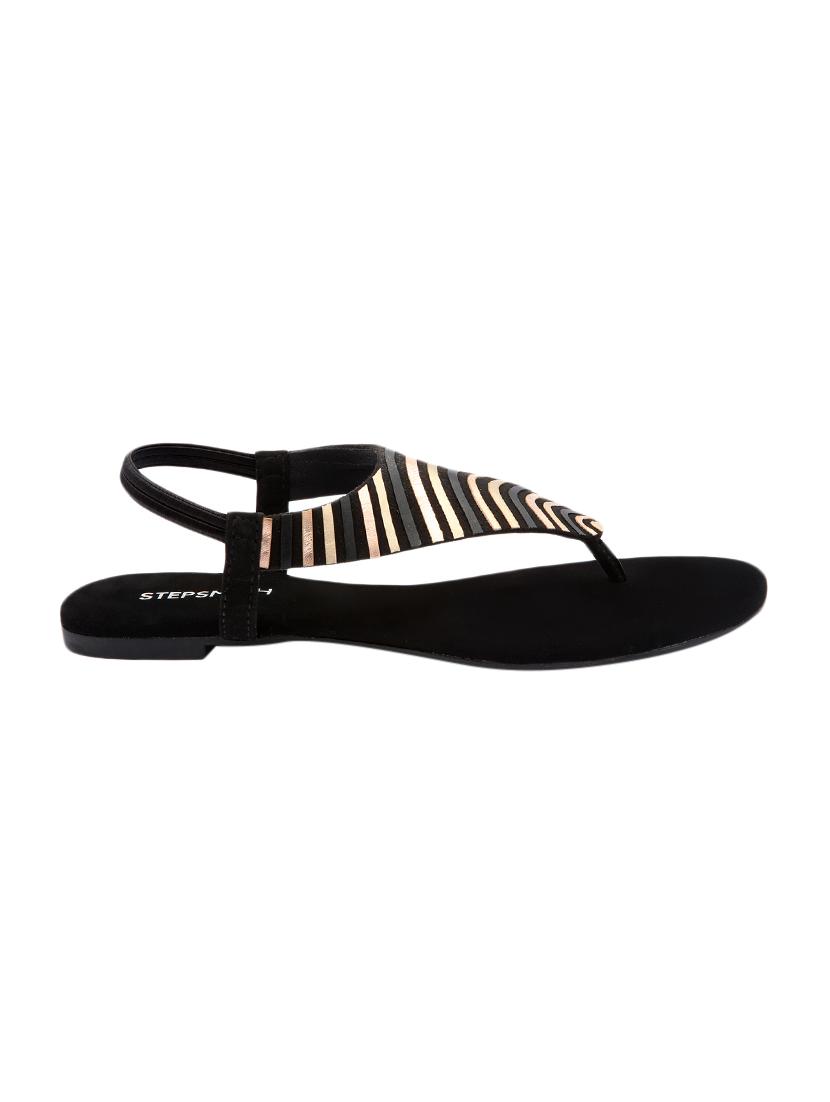 black synthetic back strap sandals - 17544441 - Zoom Image - 2