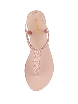 pink synthetic open thong sandals - 17544443 - Standard Image - 4