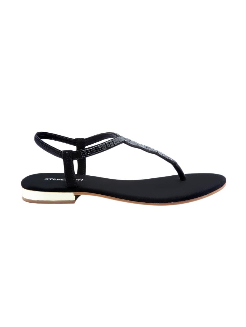black synthetic open thong sandals - 17544444 - Zoom Image - 2
