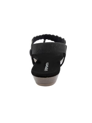 black leatherette back strap sandals - 17544445 - Standard Image - 3