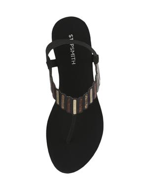 black leatherette back strap sandals - 17544445 - Standard Image - 4