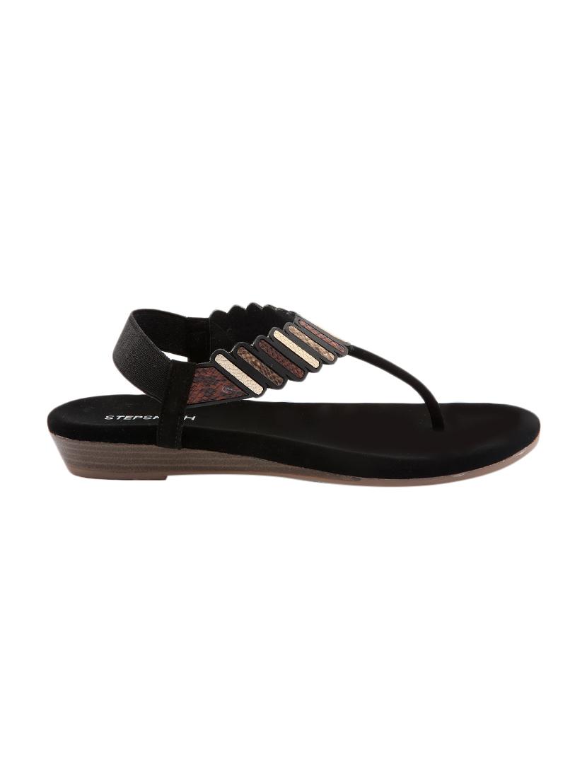 black leatherette back strap sandals - 17544445 - Zoom Image - 2