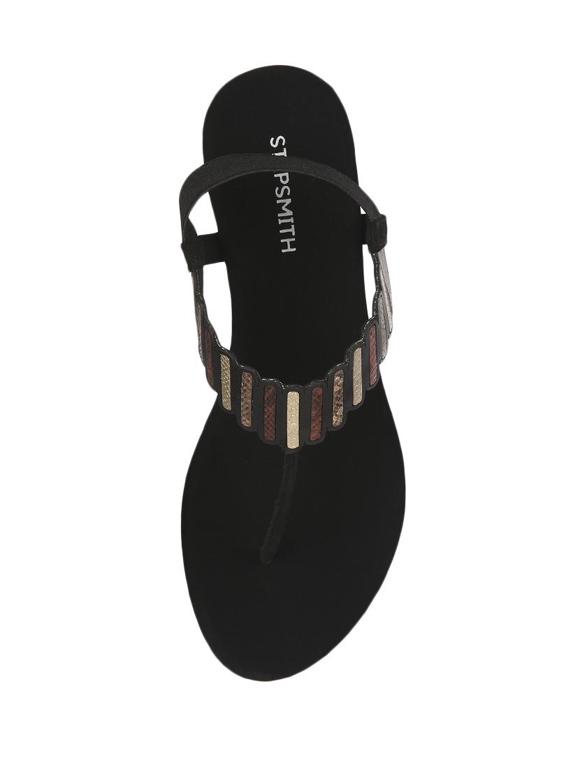 black leatherette back strap sandals - 17544445 - Zoom Image - 4