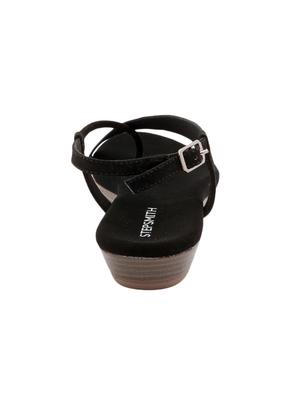 black leatherette back strap sandals - 17544447 - Standard Image - 3