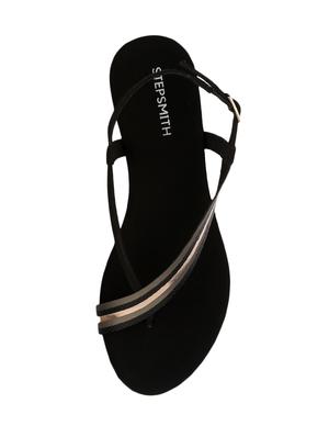 black leatherette back strap sandals - 17544447 - Standard Image - 4