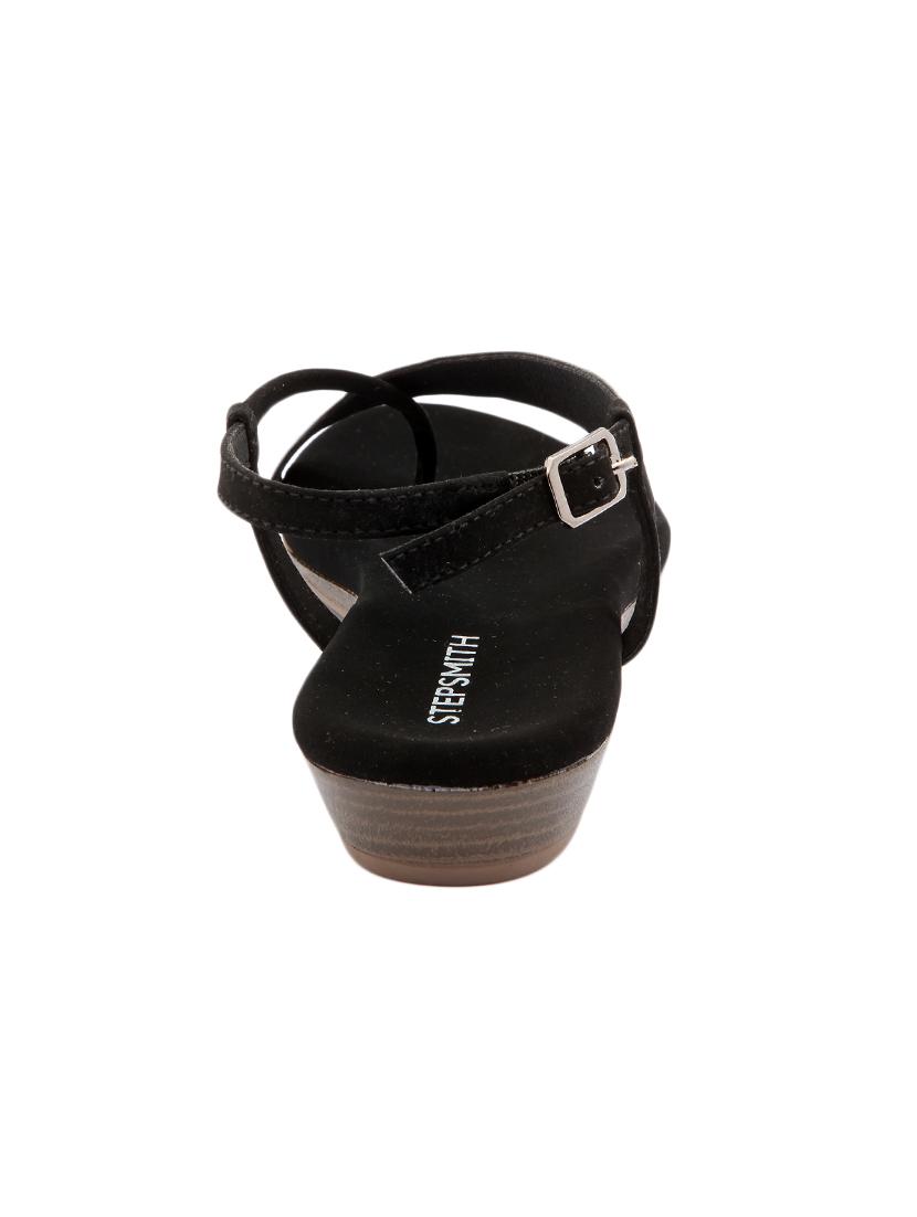 black leatherette back strap sandals - 17544447 - Zoom Image - 3