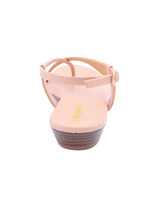 pink leatherette back strap sandals - 17544448 - Standard Image - 3