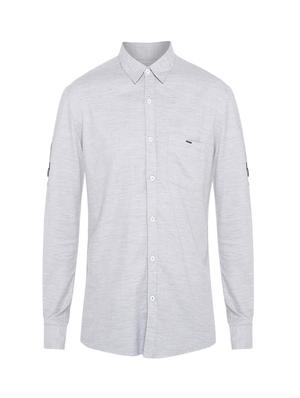 grey melange casual shirt - 17544478 - Standard Image - 5