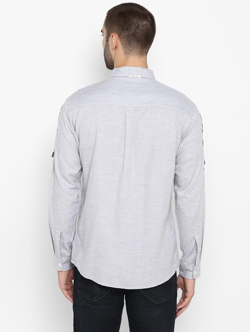 grey melange casual shirt - 17544478 - Zoom Image - 4