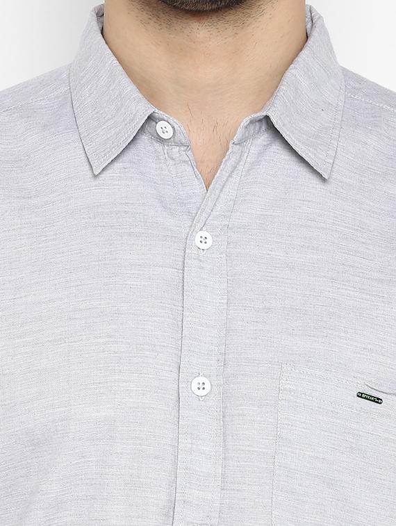 grey melange casual shirt - 17544478 - Zoom Image - 6