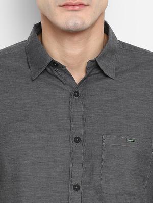 grey solid casual shirt - 17544480 - Standard Image - 6