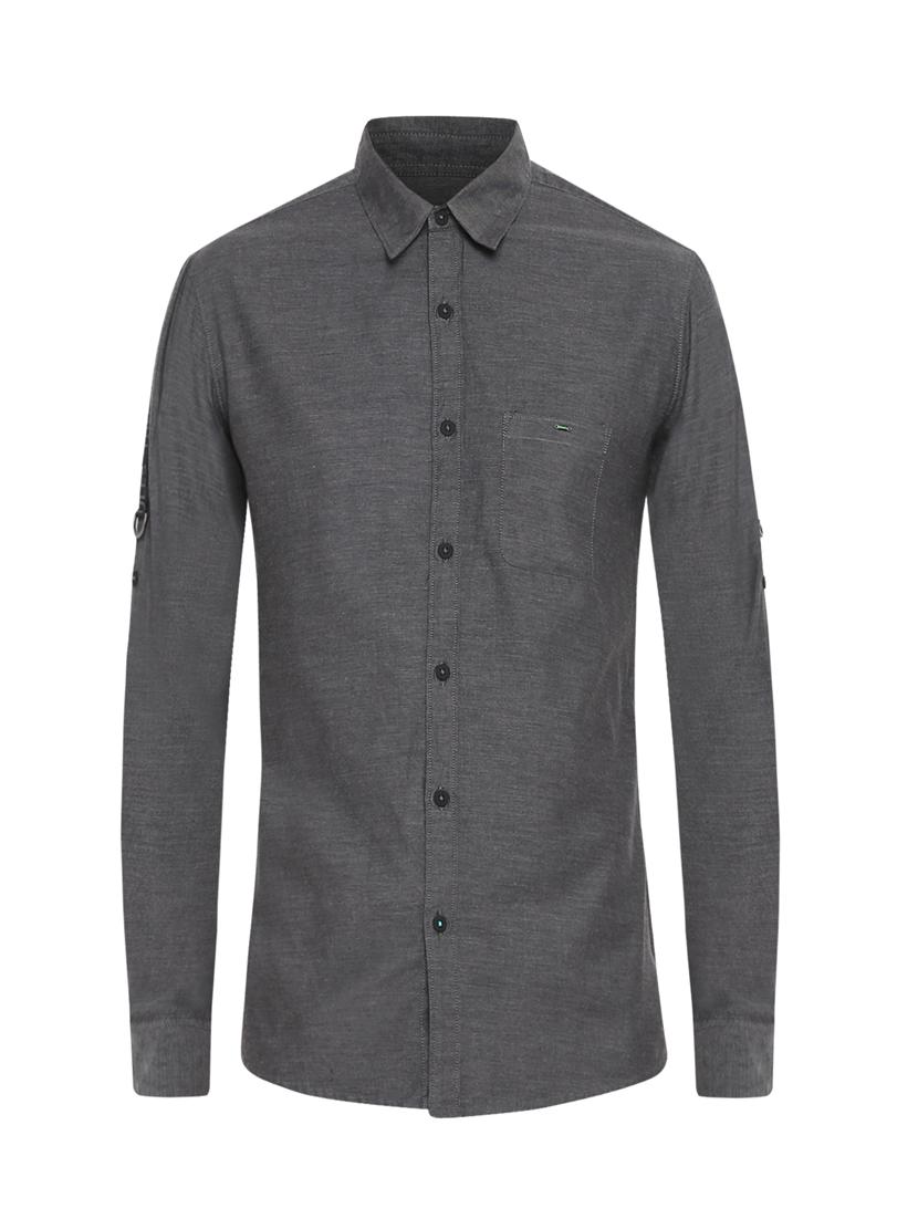 grey solid casual shirt - 17544480 - Zoom Image - 5