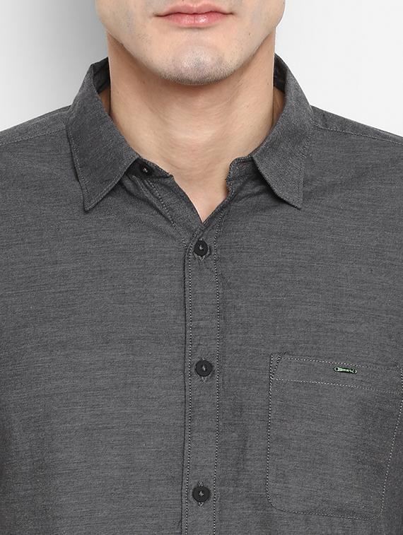 grey solid casual shirt - 17544480 - Zoom Image - 6
