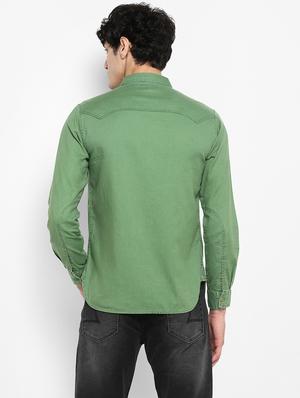 green solid casual shirt - 17544482 - Standard Image - 4