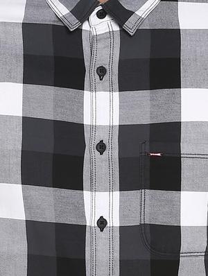 grey checkered casual shirt - 17544485 - Standard Image - 4