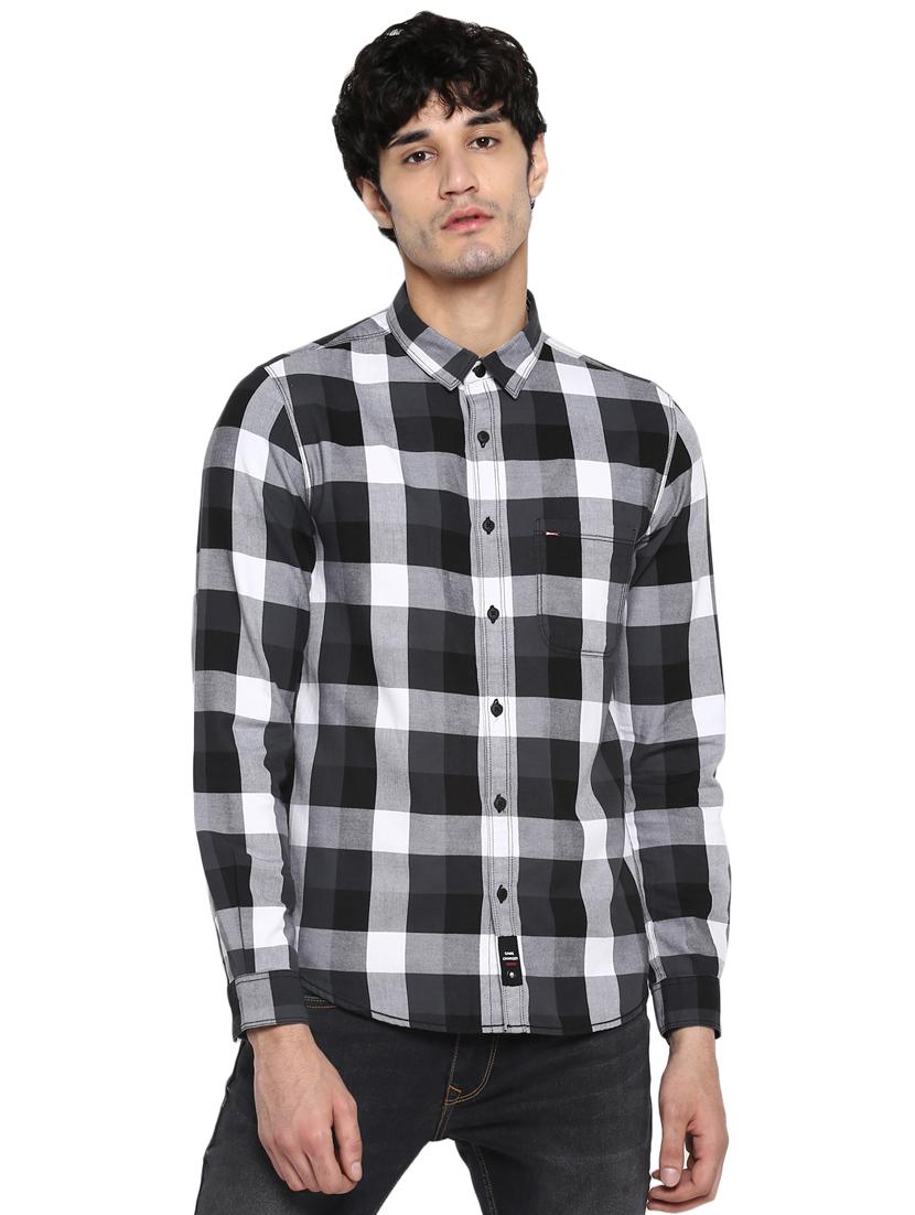 grey checkered casual shirt - 17544485 - Zoom Image - 1
