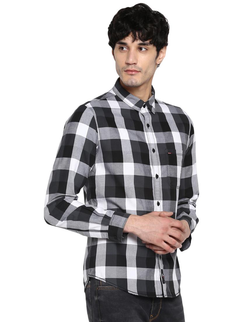 grey checkered casual shirt - 17544485 - Zoom Image - 2