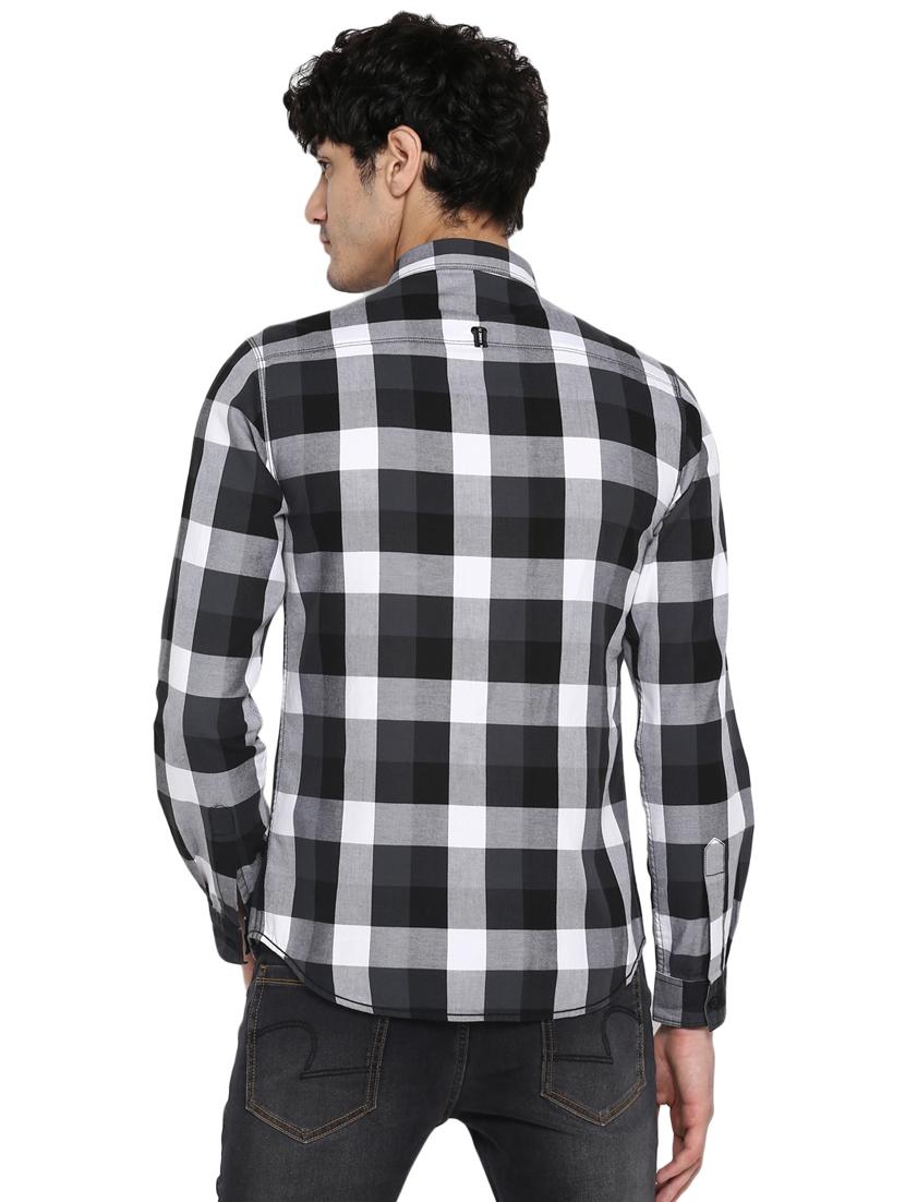grey checkered casual shirt - 17544485 - Zoom Image - 3