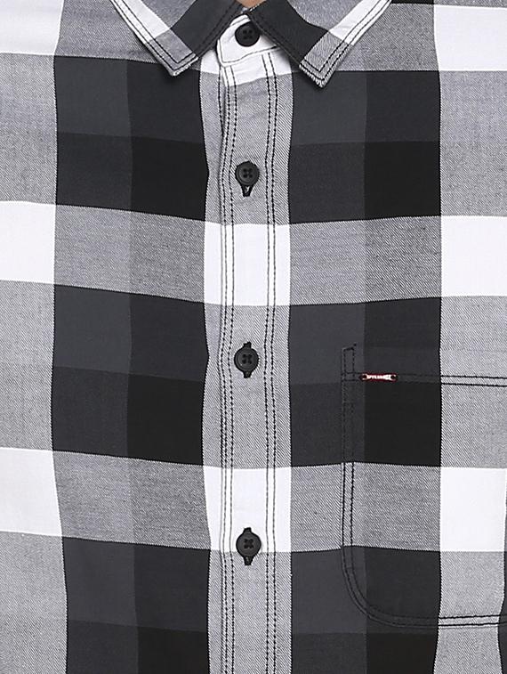 grey checkered casual shirt - 17544485 - Zoom Image - 4