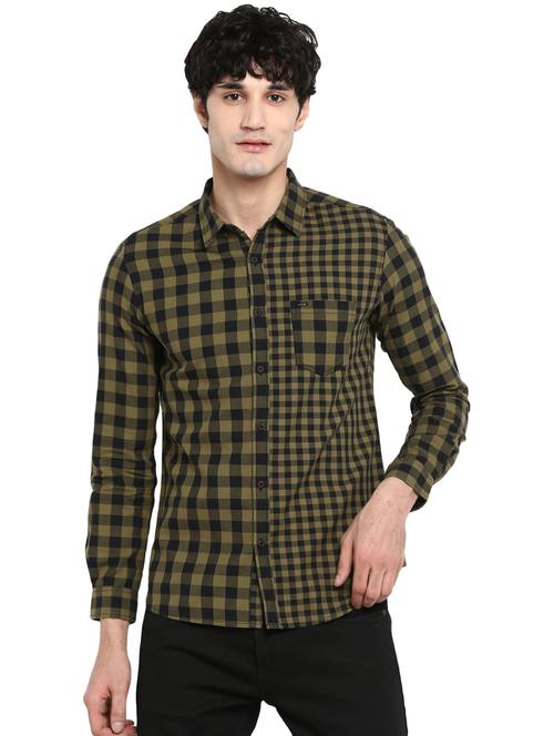 green checkered casual shirt - 17544493 - Standard Image - 1