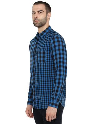 blue checkered casual shirt - 17544495 - Standard Image - 2