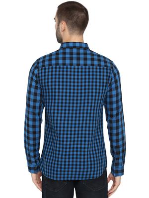 blue checkered casual shirt - 17544495 - Standard Image - 3