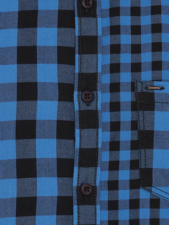 blue checkered casual shirt - 17544495 - Zoom Image - 4