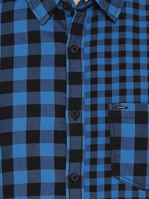 blue checkered casual shirt - 17544495 - Zoom Image - 5