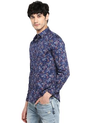 navy blue paisley casual shirt - 17544496 - Standard Image - 2