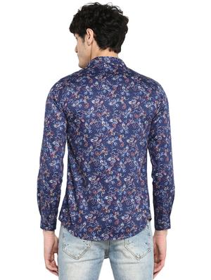 navy blue paisley casual shirt - 17544496 - Standard Image - 3