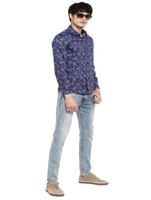 navy blue paisley casual shirt - 17544496 - Standard Image - 4