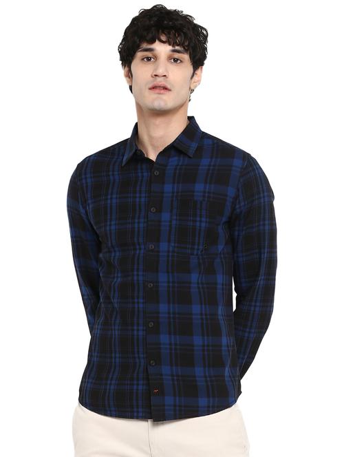 blue checkered casual shirt - 17544497 - Standard Image - 1