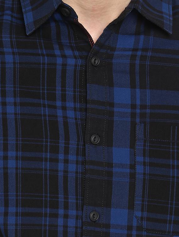 blue checkered casual shirt - 17544497 - Zoom Image - 4