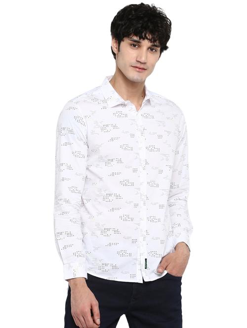 white printed casual shirt - 17544502 - Standard Image - 1
