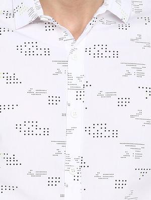 white printed casual shirt - 17544502 - Standard Image - 5