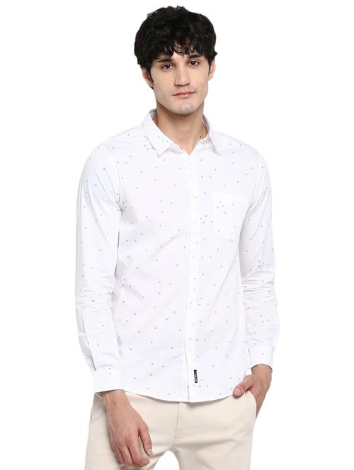 white printed casual shirt - 17544504 - Standard Image - 1