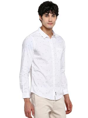 white printed casual shirt - 17544504 - Standard Image - 2