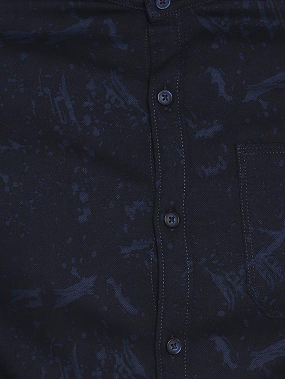 navy blue printed casual shirt - 17544508 - Zoom Image - 4