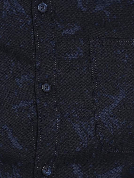 navy blue printed casual shirt - 17544508 - Zoom Image - 5