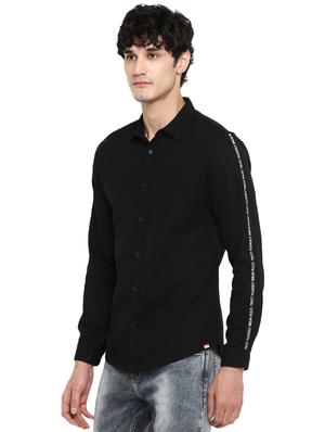 black solid casual shirt - 17544512 - Standard Image - 2
