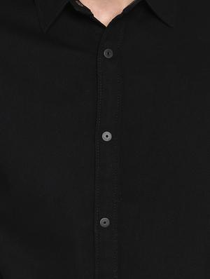 black solid casual shirt - 17544512 - Standard Image - 5