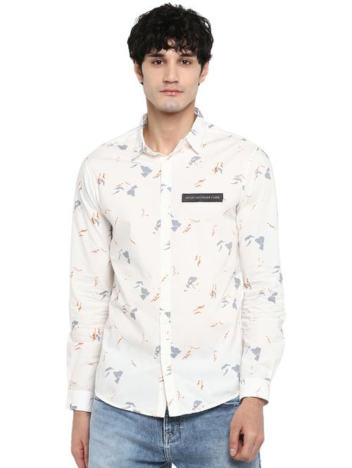 white printed casual shirt - 17544513 - Standard Image - 1